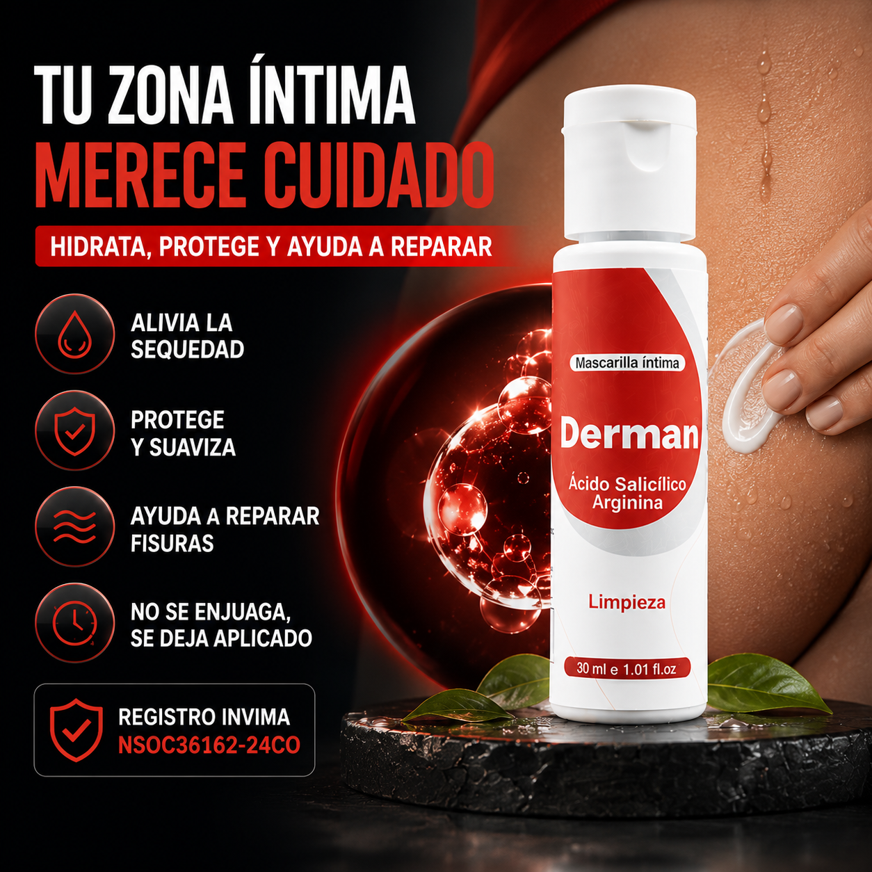 Crema Derman Íntima Masculina – Alivio de Picazón, Irritación y Hongos