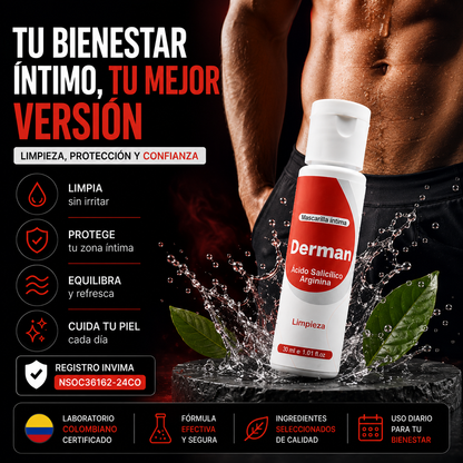Crema Derman Íntima Masculina – Alivio de Picazón, Irritación y Hongos